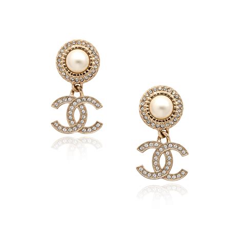 chanel white gold earrings|cost of Chanel cc earrings.